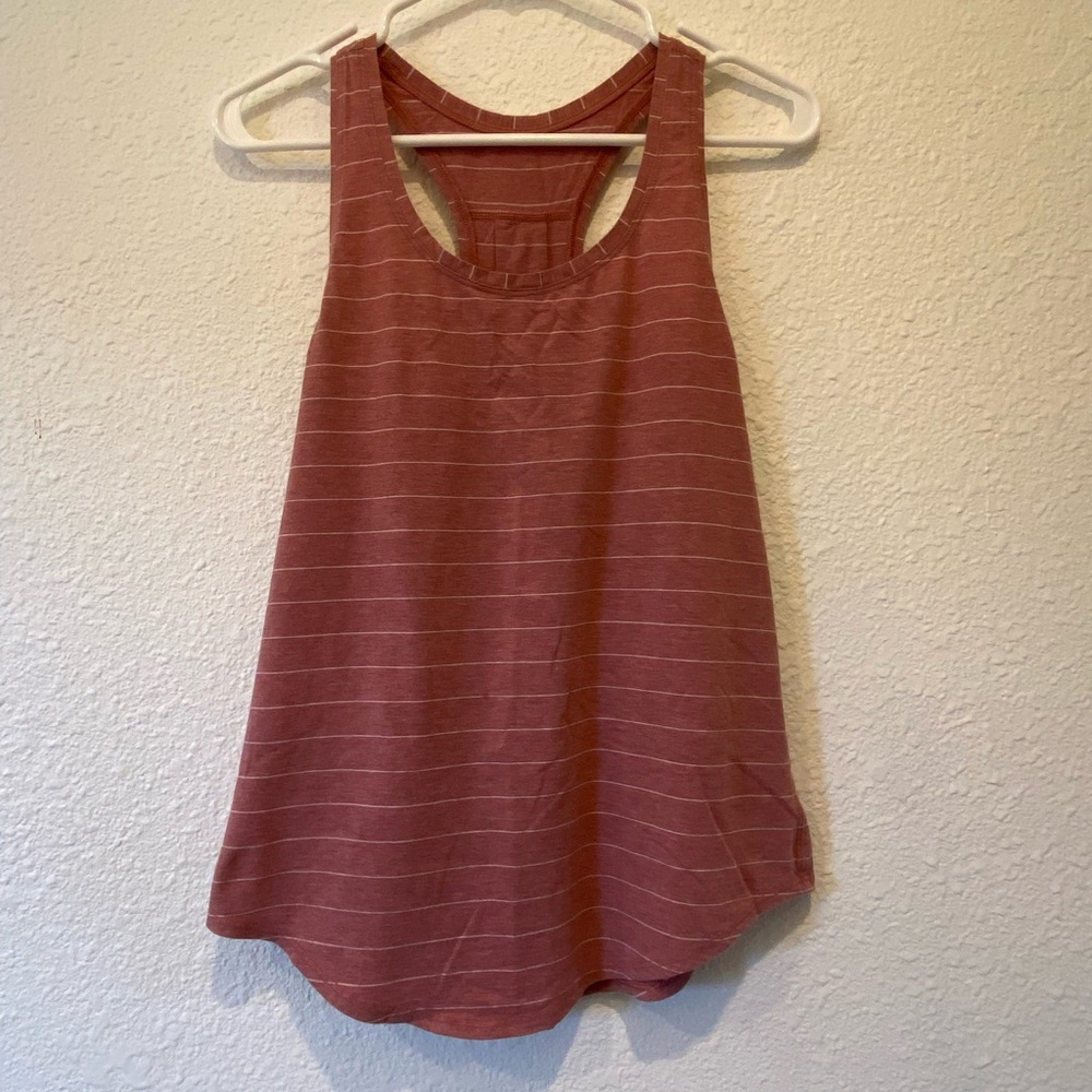 Lululemon Love Tank Pleated in pink/white pinstripe